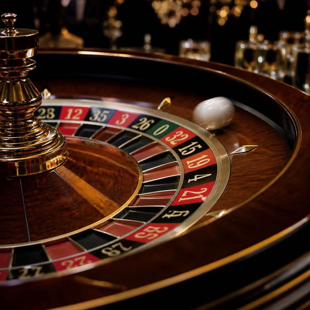Roulette wheel spinning next to a felt betting layout at an Upstate NY casino party — DJ sets the tempo of the room
